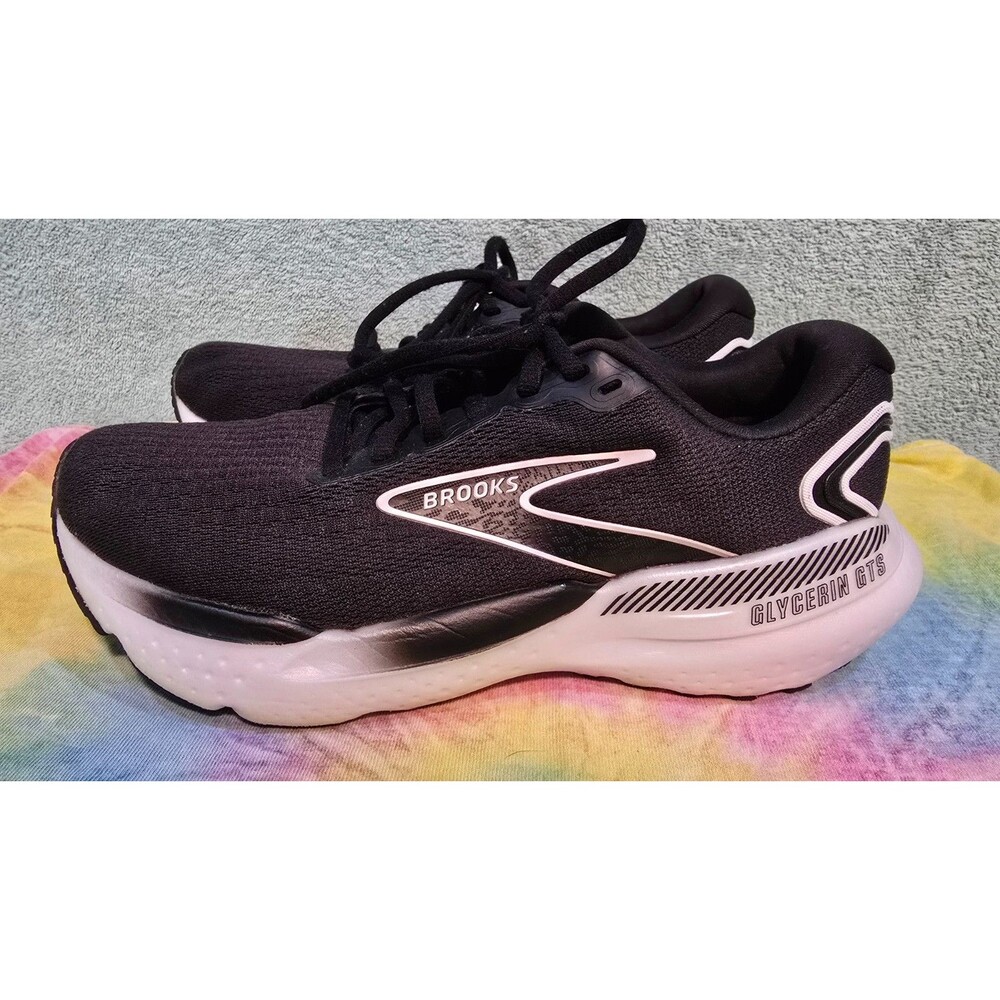 Brooks Glycerin GTS 21 Women’s 7.5 B Black White Running Shoes 1204091B090
